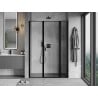 Mexen Mist L right hinged shower door 135 cm, black frame, black - 8A4L-135-001-70-70-P