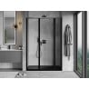 Mexen Mist L right hinged shower door 135 cm, black frame, black - 8A4L-135-001-70-70-P