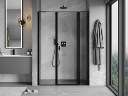 Mexen Mist L right-hinged shower door 140 cm, black frame, black - 8A4L-140-001-70-70-P