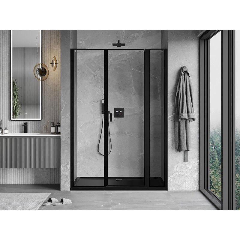 Mexen Mist L right-hinged shower door 140 cm, black frame, black - 8A4L-140-001-70-70-P