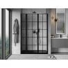 Mexen Mist L Left Hinged Shower Door 145 cm, Black Grid, Black - 8A4L-145-001-70-77-L