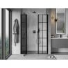 Mexen Mist L Left Hinged Shower Door 145 cm, Black Grid, Black - 8A4L-145-001-70-77-L
