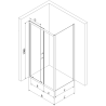 Mexen Apia extendable shower cubicle 100 x 80 cm, Transparent, Chrome + shower tray Flat - 840-100-080-01-00-4010