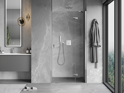 Mexen Mist-H 120 cm Right Hinged Shower Door, Transparent, Chrome - 8A5-120-000-01-00-P