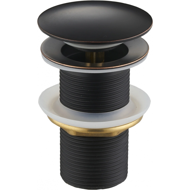 Mexen small round click-clack plug, Antique black - 79910-79