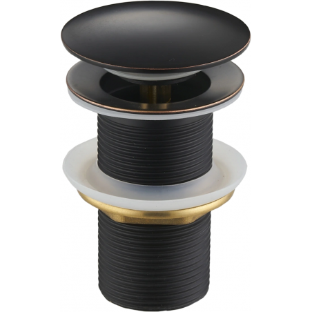 Mexen small round click-clack plug, Antique black - 79910-79