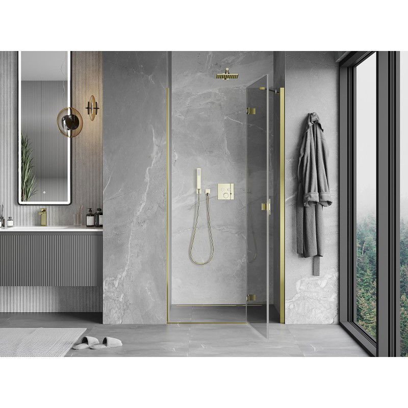 Mexen Mist-H Right Hinged Shower Door 75 cm, Transparent, Gold - 8A5-075-000-50-00-P