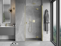 Mexen Mist-H Right Hinged Shower Door 90 cm, Transparent, Gold - 8A5-090-000-50-00-P