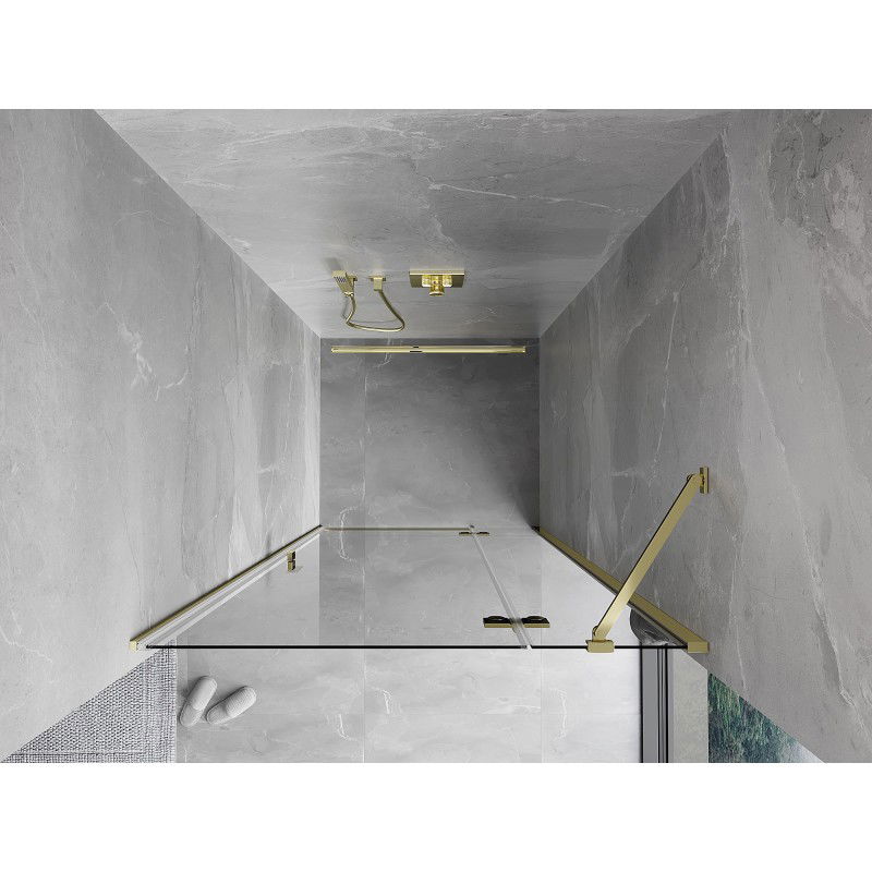 Mexen Mist-H 95 cm Right-Hand Hinged Shower Door, Transparent, Gold - 8A5-095-000-50-00-P
