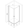Mexen Pretoria Duo pivot shower cabin 90 x 80 cm, transparent, black - 852-090-080-70-00-02