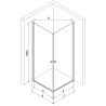Mexen Pretoria Duo hinged shower cubicle 90 x 90 cm, Transparent, Black - 852-090-090-70-00-02