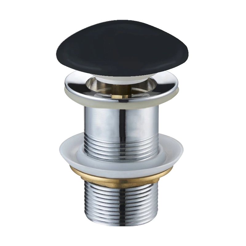 Mexen round click-clack plug, black ceramic matte - 79910-85