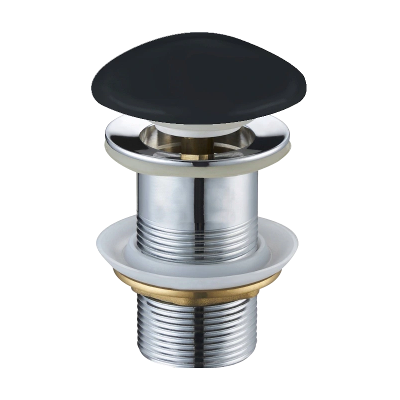 Mexen round click-clack plug, black matte ceramic - 79910-85