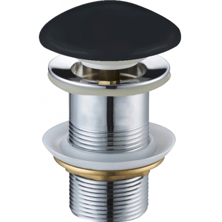 Mexen round click-clack plug, black ceramic matte - 79910-85