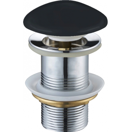 Mexen round click-clack plug, black matte ceramic - 79910-85