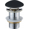Mexen round click-clack plug, black matte ceramic - 79910-85