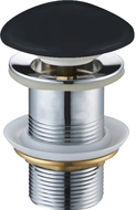 Mexen round click-clack plug, black matte ceramic - 79910-85
