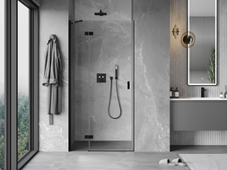 Mexen Mist-H left-hinged shower door 80 cm, transparent, black - 8A5-080-000-70-00-L