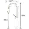 Mexen Dorado tall black sink faucet - 747310-70