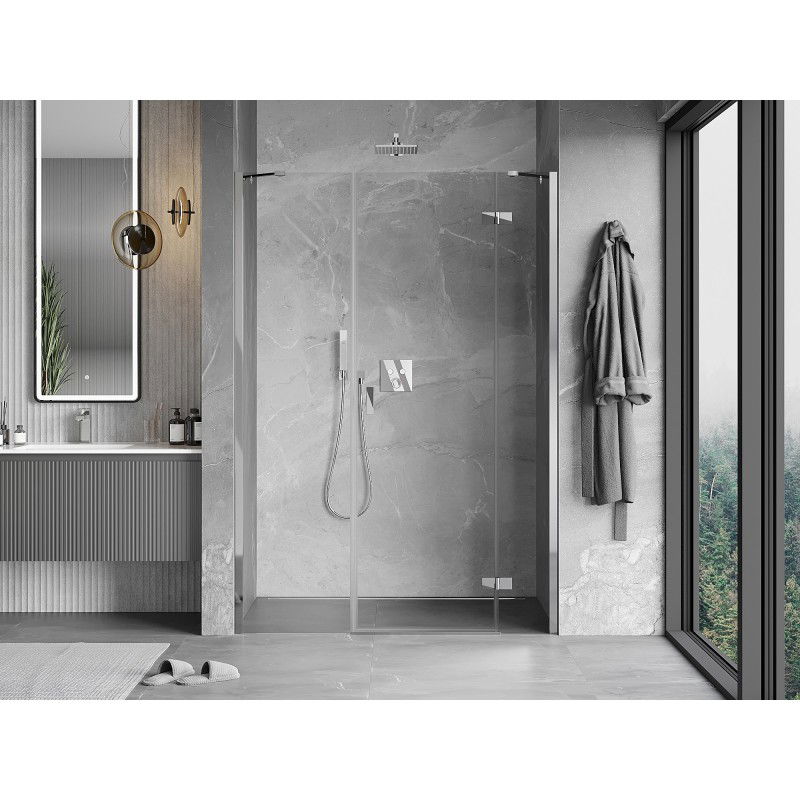 Mexen Mist-H shower door hinged right 155 cm, transparent, chrome - 8A5-155-001-01-00-P