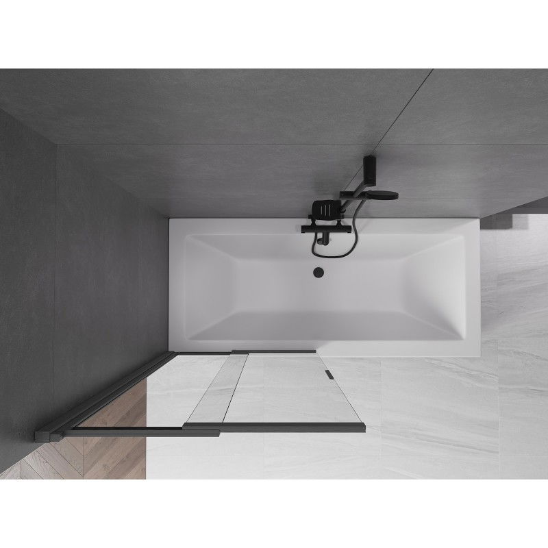 Mexen Fox 2-wing sliding bath screen 85 x 150 cm, transparent, brushed gun gray - 891-085-002-66-00