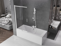 Mexen Fox 2-panel sliding bath screen 85 x 150 cm, transparent, white - 891-085-002-20-00
