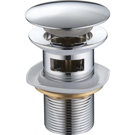 Mexen round click-clack plug with overflow, Chrome - 79920-00