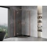 Mexen Mist semi-circular hinged shower enclosure 80 x 80 cm, transparent, brushed copper - 8A33-080-080-65-00