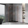 Mexen Mist L semi-circular hinged shower enclosure 100 x 100 cm, transparent, brushed copper - 8A33L-100-100-65-00