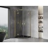 Mexen Mist Semi-circular Hinged Shower Enclosure 80 x 80 cm, Transparent, Brushed Gold - 8A33-080-080-55-00