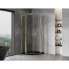 Mexen Mist L semi-circular shower cabin with hinged door 80 x 80 cm, transparent, gold - 8A32L-080-080-50-00