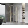 Mexen Mist L semi-circular shower cabin with hinged door 80 x 80 cm, transparent, gold - 8A32L-080-080-50-00