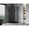Mexen Mist L Semi-Circular Pivot Shower Enclosure 80 x 80 cm, Black Frame, Black - 8A32L-080-080-70-70