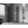 Mexen Mist L Semi-Circular Pivot Shower Enclosure 80 x 80 cm, Black Frame, Black - 8A32L-080-080-70-70