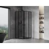Mexen Mist L Semi-Circular Pivot Shower Enclosure 80 x 80 cm, Black Frame, Black - 8A32L-080-080-70-70