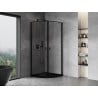 Mexen Mist semi-circular shower cabin hinged 90 x 90 cm, black frame, black - 8A31-090-090-70-70