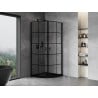 Mexen Mist semicircular hinged shower enclosure 80 x 80 cm, black grid, black - 8A31-080-080-70-77
