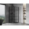 Mexen Mist semicircular hinged shower enclosure 80 x 80 cm, black grid, black - 8A31-080-080-70-77