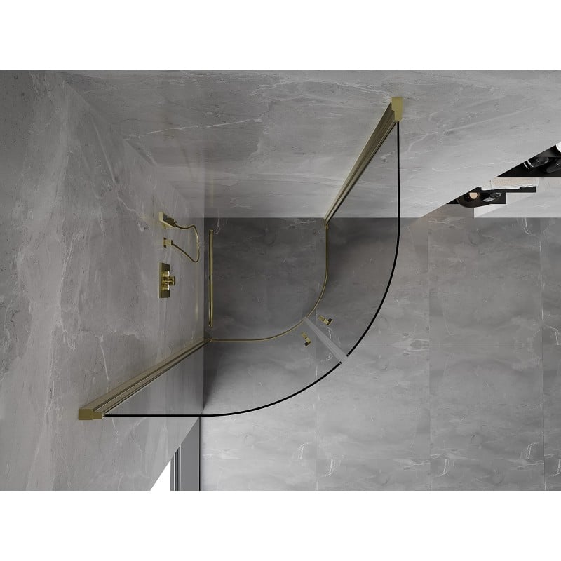 Mexen Mist semi-circular hinged shower cabin 80 x 80 cm, transparent, gold - 8A31-080-080-50-00