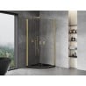 Mexen Mist semi-circular shower cubicle with hinged door 90 x 90 cm, transparent, brushed gold - 8A31-090-090-55-00
