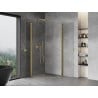 Mexen Mist semi-circular shower cubicle with hinged door 90 x 90 cm, transparent, brushed gold - 8A31-090-090-55-00