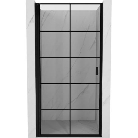 Mexen Mist-B left-hinged shower door 70 cm, black grid, black - 8A2-070-000-70-77-L