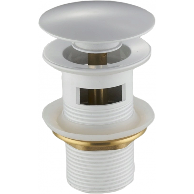 Mexen round click-clack plug with overflow, White - 79920-20