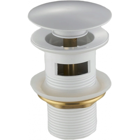 Mexen round click-clack plug with overflow, White - 79920-20