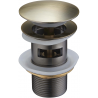 Mexen round click-clack drain with overflow, antique brass - 79920-40