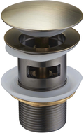 Mexen round click-clack plug with overflow, Antique brass - 79920-40