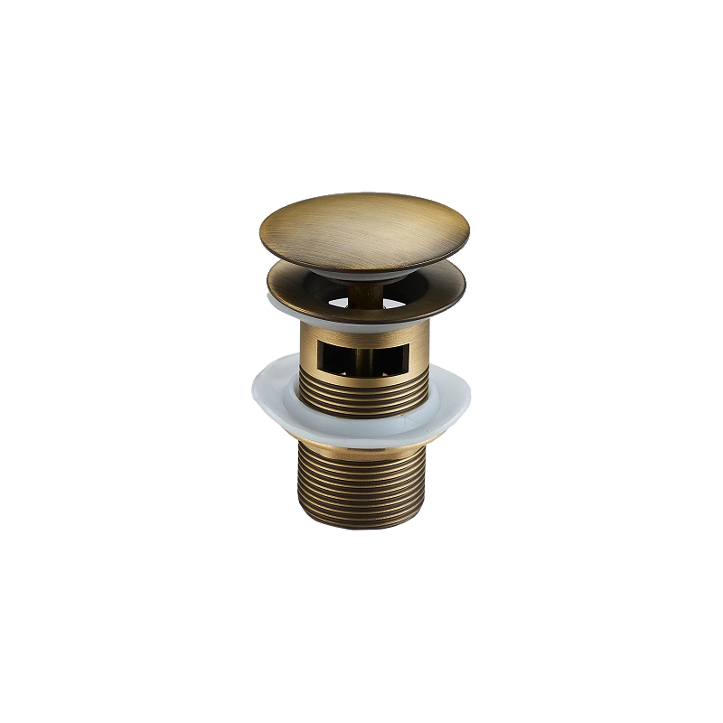 Mexen click-clack plug round with overflow, antique bronze - 79920-30
