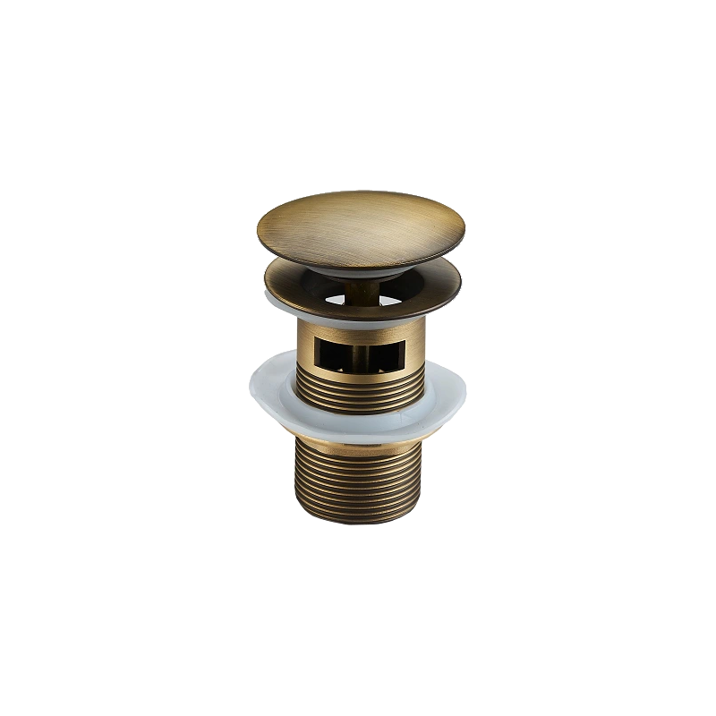 Mexen click-clack round stopper with overflow, antique bronze - 79920-30
