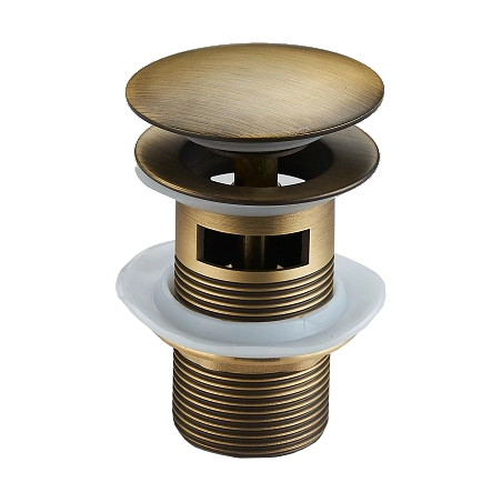 Mexen click-clack plug round with overflow, antique bronze - 79920-30