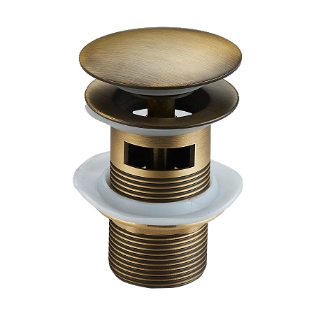 Mexen click-clack round stopper with overflow, antique bronze - 79920-30